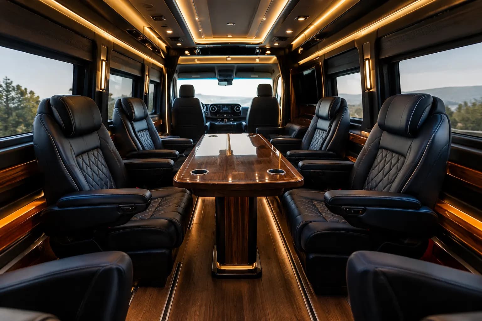 Mercedes Sprinter 14-Pax Executive with Conference Table interior